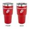 Tropical Leaves 30 oz Stainless Steel Tumbler - Red - Double Sided (Personalized)