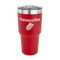 Tropical Leaves 30 oz Stainless Steel Ringneck Tumblers - Red - FRONT