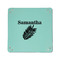 Tropical Leaves 6" x 6" Teal Leatherette Snap Up Tray - APPROVAL