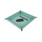 Tropical Leaves 6" x 6" Teal Leatherette Snap Up Tray - CHILD MAIN