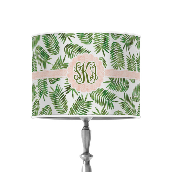 Tropical Leaves 8" Drum Lampshade - ON STAND (Poly Film)