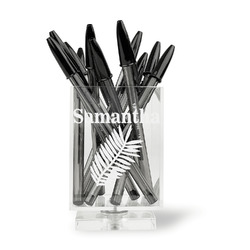 Tropical Leaves Acrylic Pen Holder (Personalized)