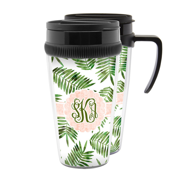 Custom Tropical Leaves Acrylic Travel Mug (Personalized)