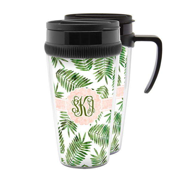 Custom Tropical Leaves Acrylic Travel Mug (Personalized)