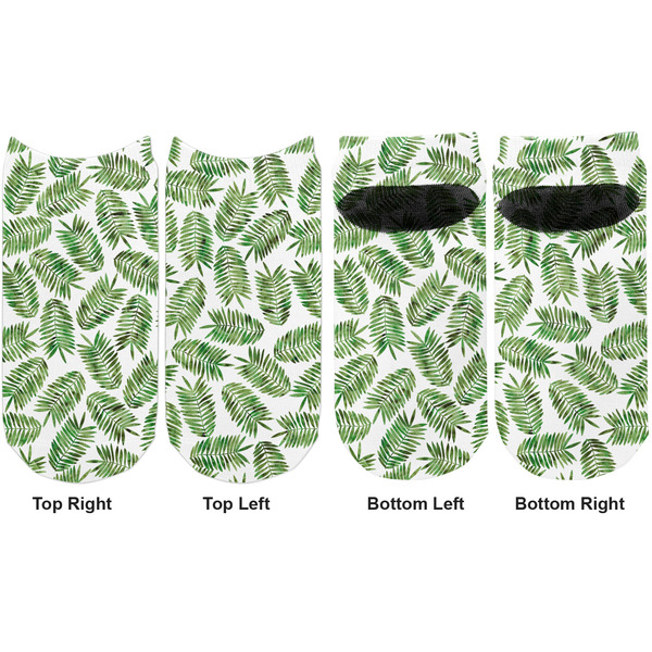 Tropical Leaves Adult Ankle Socks - Double Pair - Front and Back - Apvl