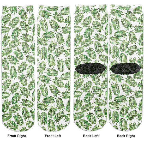 Tropical Leaves Adult Crew Socks - Double Pair - Front and Back - Apvl