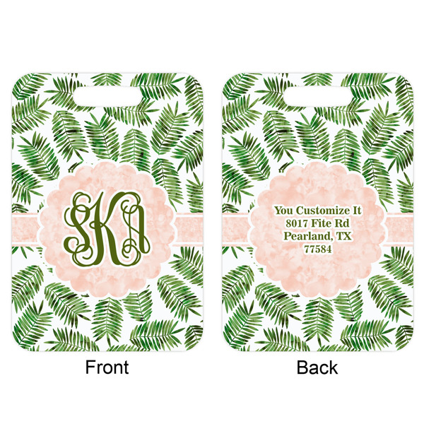 Tropical Leaves Aluminum Luggage Tag (Front + Back)