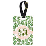 Tropical Leaves Metal Luggage Tag w/ Monogram
