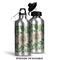 Tropical Leaves Aluminum Water Bottle - Alternate lid options