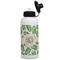 Tropical Leaves Aluminum Water Bottle - White Front