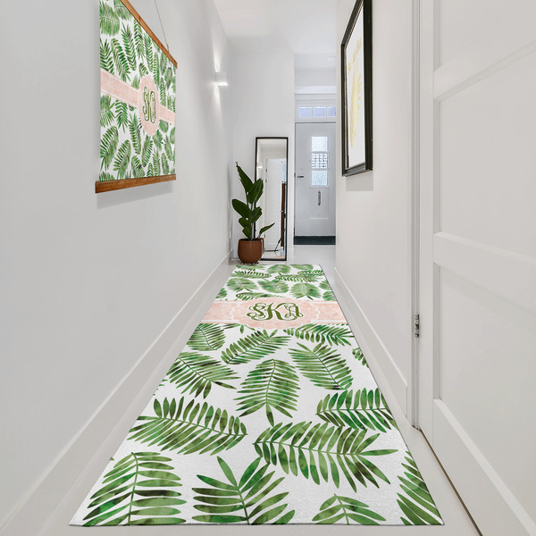 Tropical Leaves Area Rug Sizes - In Context (vertical)