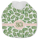 Tropical Leaves Jersey Knit Baby Bib w/ Monogram