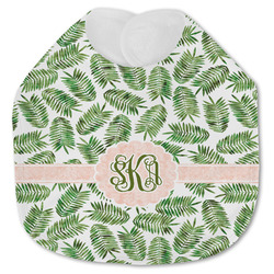 Tropical Leaves Jersey Knit Baby Bib w/ Monogram
