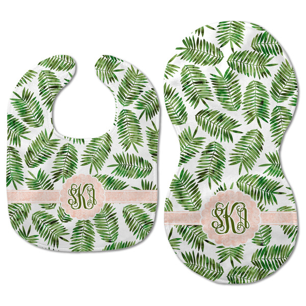 Tropical Leaves Baby Bib & Burp Set - Approval (new bib & burp)
