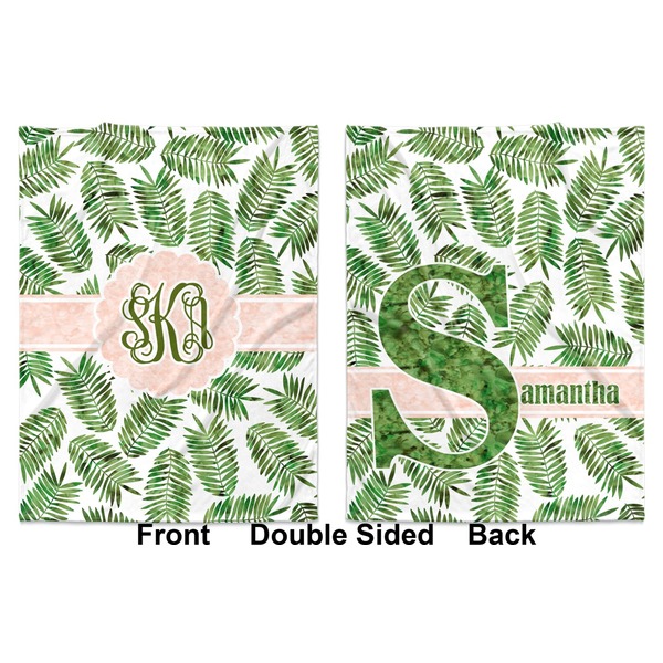 Tropical Leaves Baby Blanket (Double Sided - Printed Front and Back)