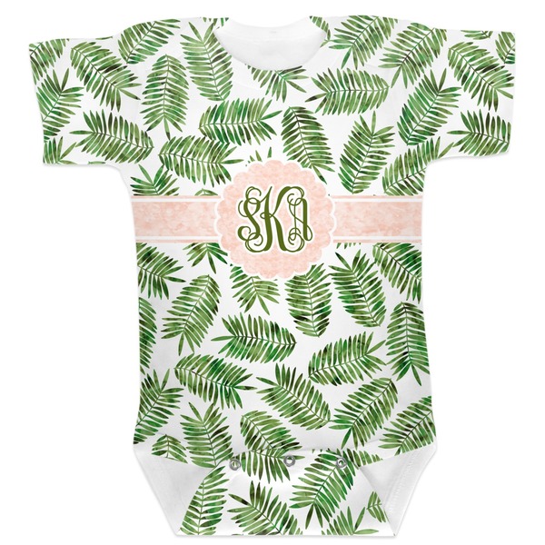 Custom Tropical Leaves Baby Bodysuit (Personalized)