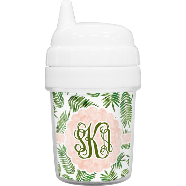 Custom Tropical Leaves Baby Sippy Cup (Personalized)
