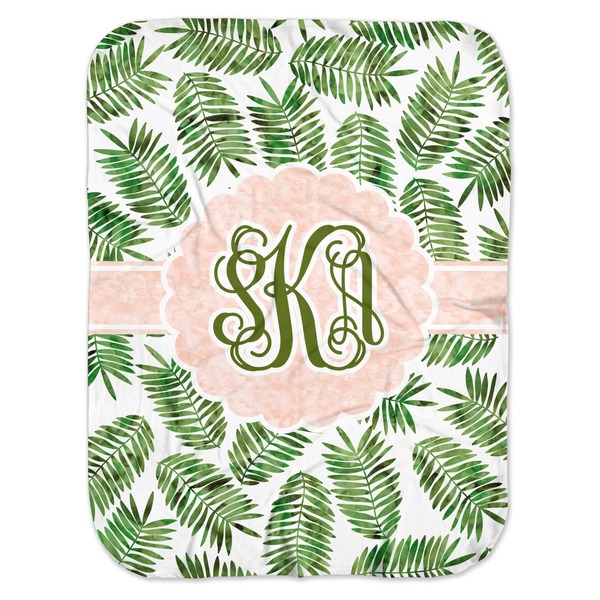 Custom Tropical Leaves Baby Swaddling Blanket (Personalized)