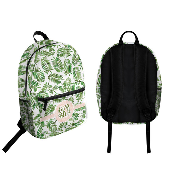 Tropical Leaves Backpack front and back - Apvl