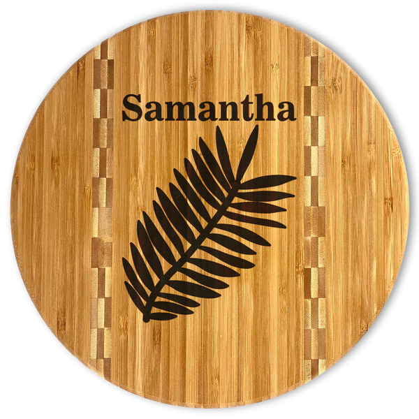 Custom Tropical Leaves Bamboo Cutting Board (Personalized)