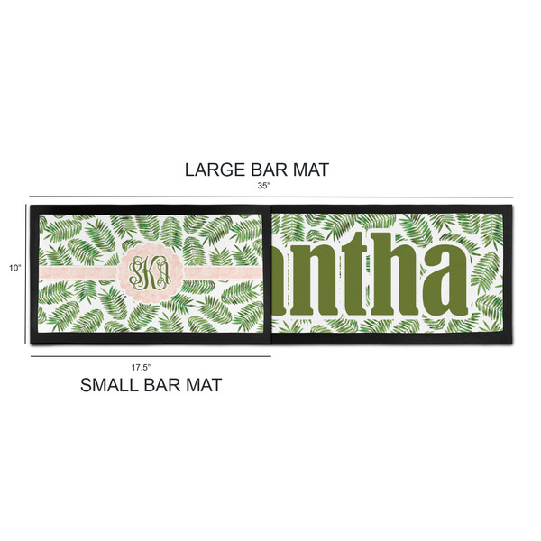 Tropical Leaves Bar Mats - Sizing Chart