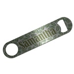 Tropical Leaves Bar Bottle Opener - Silver w/ Monogram
