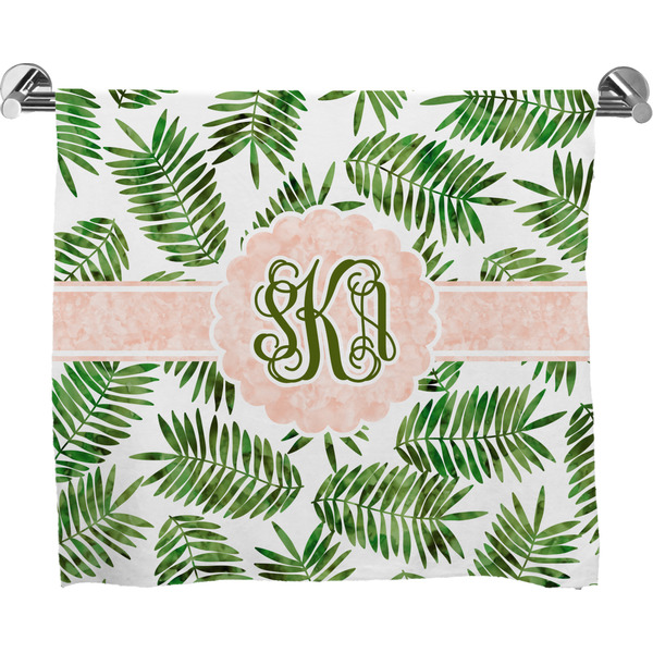 Custom Tropical Leaves Bath Towel (Personalized)