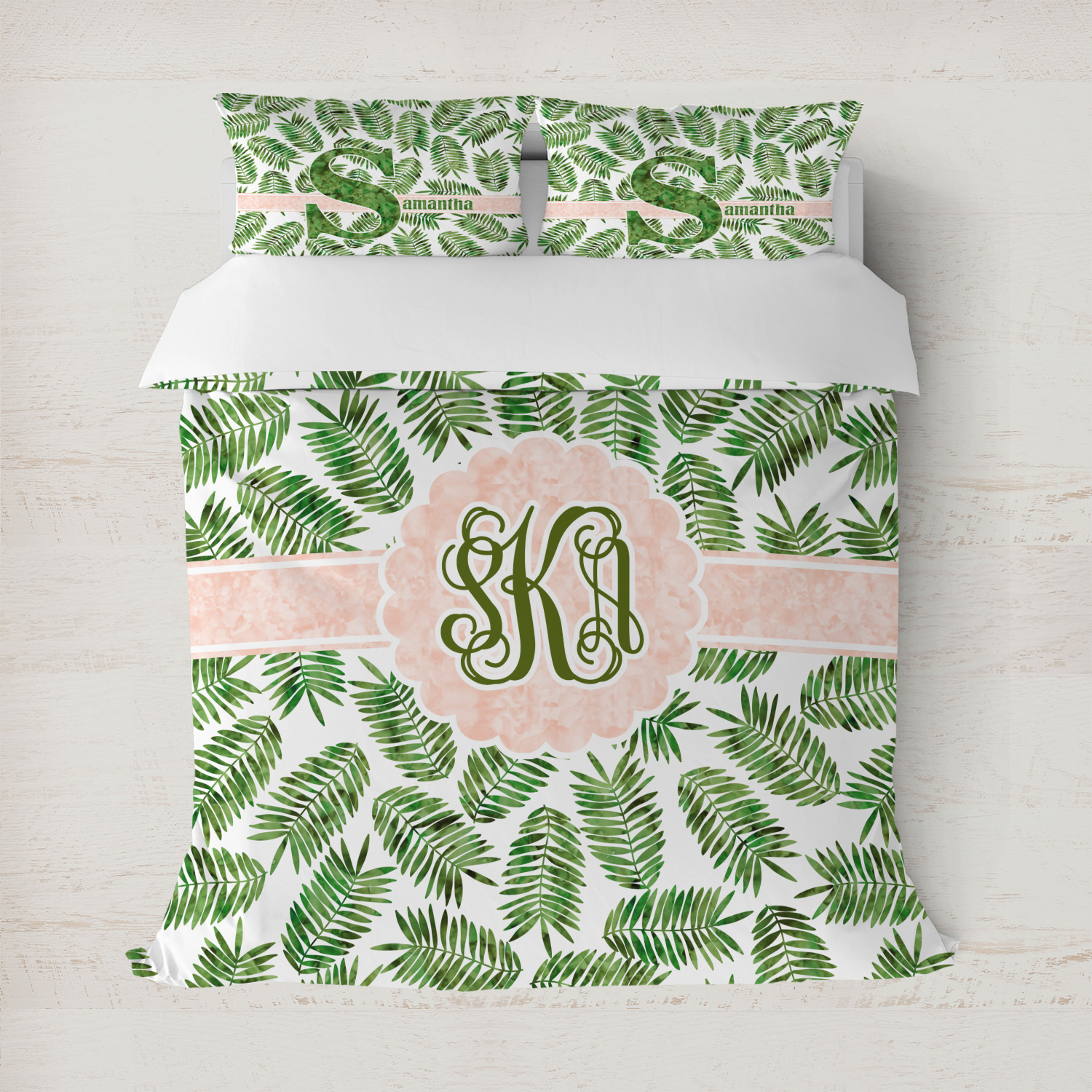 Tropical Leaves Duvet Cover Personalized Youcustomizeit