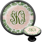 Tropical Leaves Cabinet Knob (Black) (Personalized)