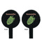 Tropical Leaves Black Plastic 7" Stir Stick - Double Sided - Round - Front & Back