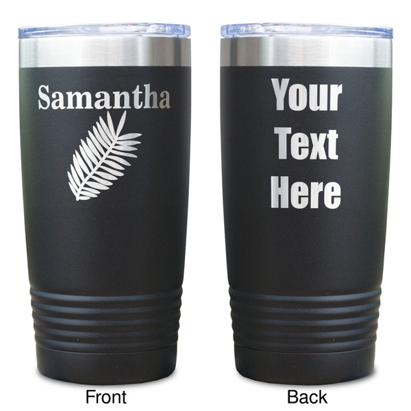 Tropical Leaves Black Polar Camel Tumbler - 20oz - Double Sided  - Approval