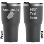 Tropical Leaves RTIC Tumbler - Black - Engraved Front & Back (Personalized)
