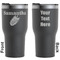 Tropical Leaves Black RTIC Tumbler - Front and Back