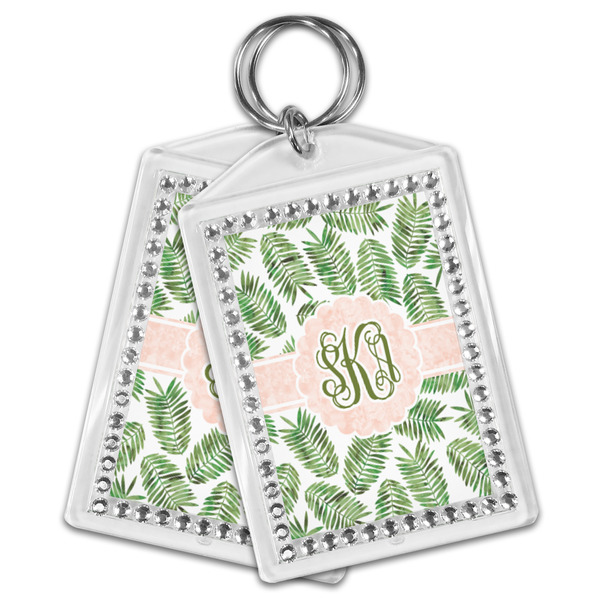 Tropical Leaves Bling Keychain - MAIN