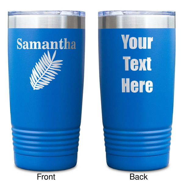 Tropical Leaves Blue Polar Camel Tumbler - 20oz - Double Sided - Approval