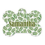 Tropical Leaves Bone Shaped Dog ID Tag (Personalized)