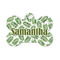 Tropical Leaves Bone Shaped Dog ID Tag - Small (Personalized)