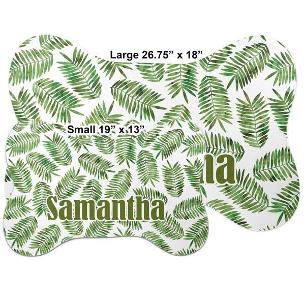 Tropical Leaves Bone Shaped Mat Comparison