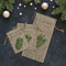 Tropical Leaves Burlap Gift Bags - LIFESTYLE (Flat lay)