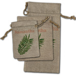 Tropical Leaves Burlap Gift Bag (Personalized)