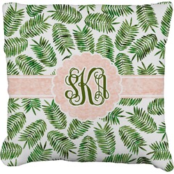 Tropical Leaves Faux-Linen Throw Pillow 16" (Personalized)