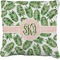 Tropical Leaves Faux-Linen Throw Pillow 20" (Personalized)