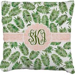 Tropical Leaves Faux-Linen Throw Pillow 26" (Personalized)