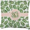 Tropical Leaves Faux-Linen Throw Pillow 26" (Personalized)