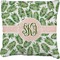 Tropical Leaves Faux-Linen Throw Pillow (Personalized)