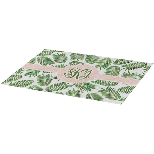 Tropical Leaves Burlap Placemat (Angle View)