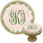 Tropical Leaves Cabinet Knob - Gold (Personalized)