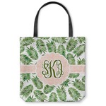 Tropical Leaves Canvas Tote Bag - Small - 13"x13" (Personalized)