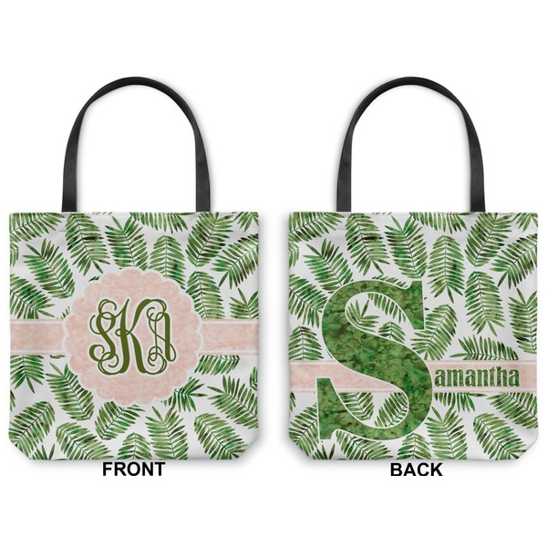 Tropical Leaves Canvas Tote - Front and Back
