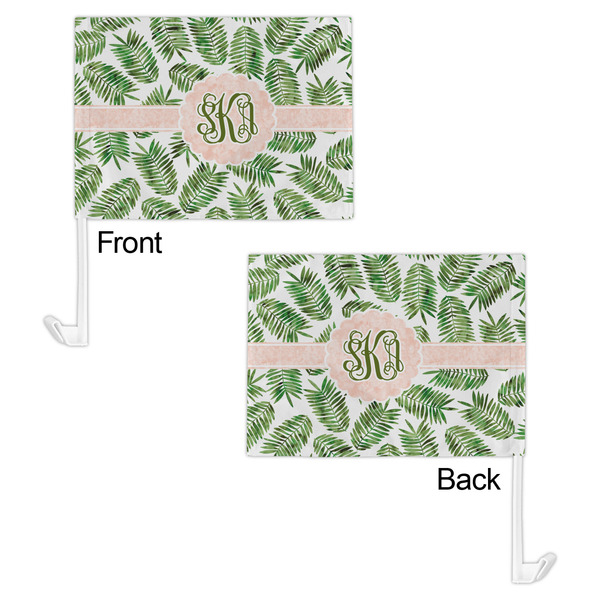 Tropical Leaves Car Flag - 11" x 8" - Front & Back View